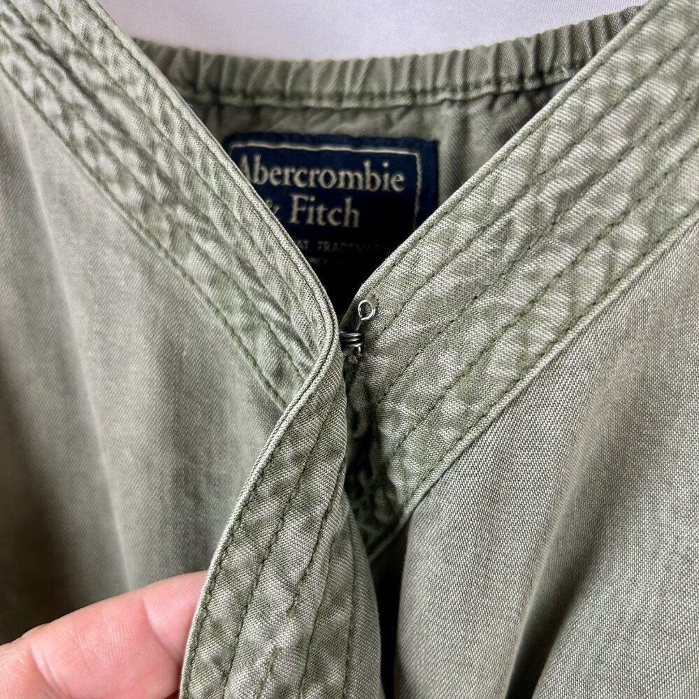 Olive V-Neck Tie-Waist Jumpsuit - Picture 7 of 14